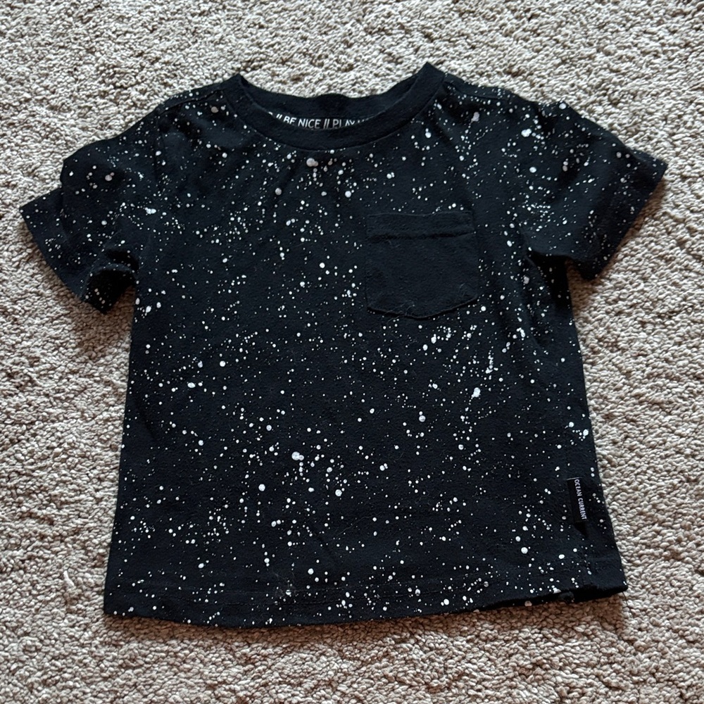 Ocean Current Black and White Speckle Kids Tee